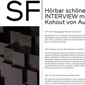 Interview Dr.-Ing. Benedikt Kohout Auri Akustik Architekturschaufenster Karlsruhe Raumakustik