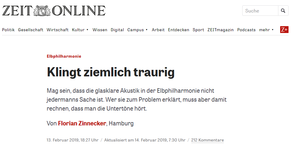 Elbphilharmonie Zeit Kritik Auri Akustik